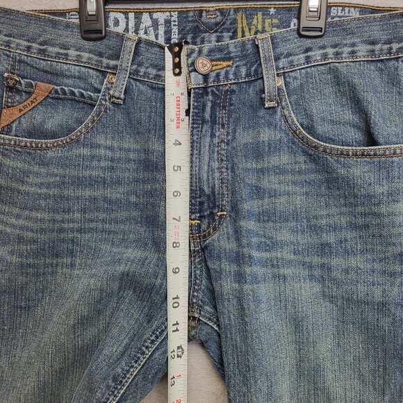 Ariat Jeans Mens 32x32 M5 Slim Straight Western Workwear Cowboy Blue Denim - Picture 6 of 11